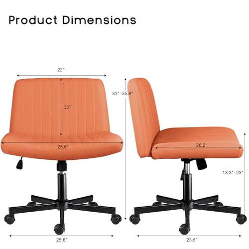 Wide Cross-Legged Office Chair, Adjustable Swivel Desk Chair with Padded Seat