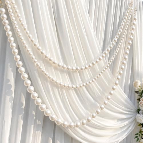 Highergo 3-Piece Giant Pearl Garland Set 4.92 ft Each with 0.98