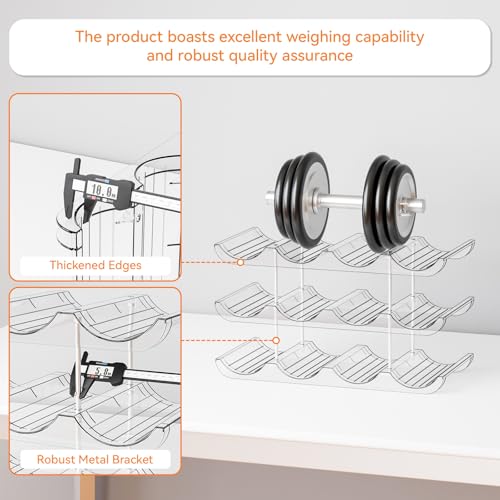 3-Tier Stackable Acrylic Wine Rack Countertop Bottle Organizer