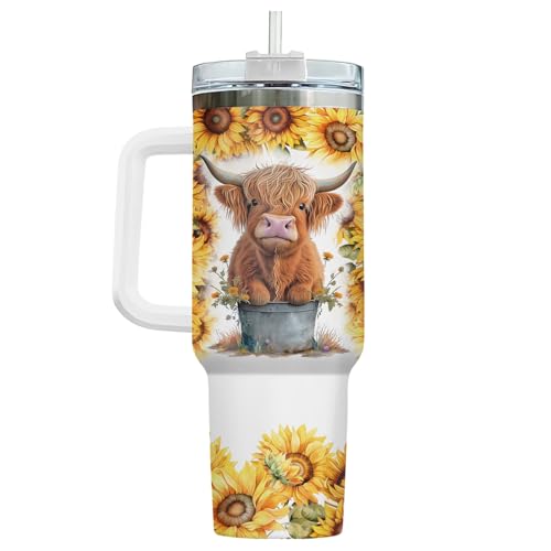 34HD Highland Cow Are My Spirit Animal 40 oz Tumbler with Handle - Mom Gift