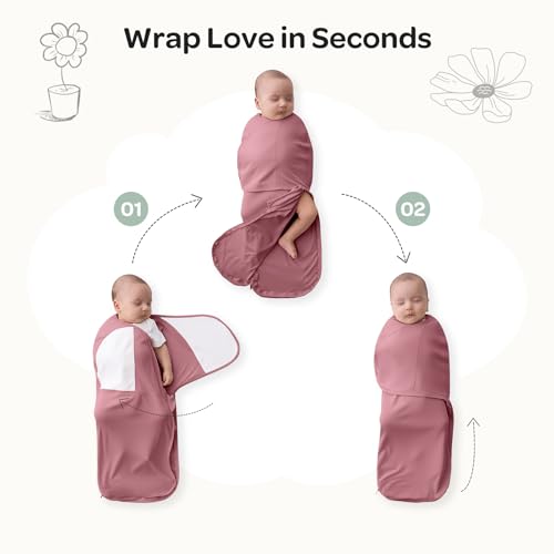Momcozy Newborn Swaddle Sleep Sack (0-3 Months) - Quiet Fastener, 2-Pack