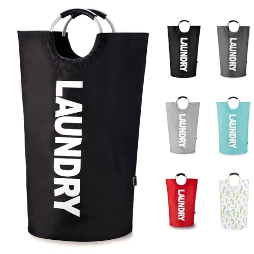 Caroeas Tall 90L Laundry Basket, Freestanding Waterproof Oxford Hamper