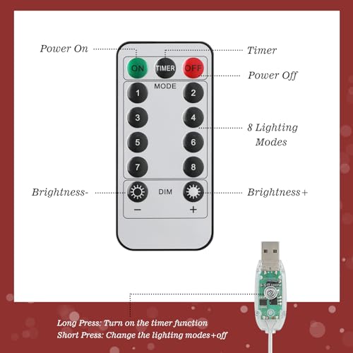 Lighted Christmas Star Tree Topper with 20 LED Lights & 8 Modes - 9.8 Inch