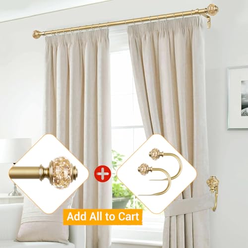 Gold Crystal Curtain Holdbacks - Decorative Wall Mounted Drapery Tiebacks