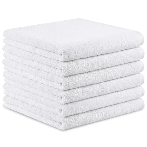 6-Pack 100% Cotton Washcloths, 12x12 Inch Soft Absorbent Bathroom Towels