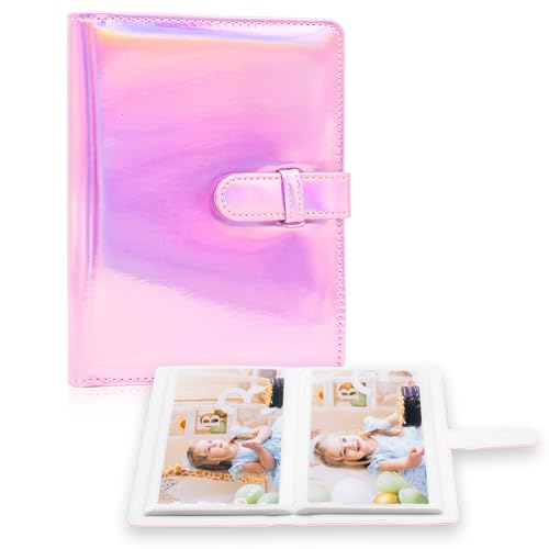 68-Pocket 4x6 Photo Album, Portable Vegan Leather Mini Photo Book