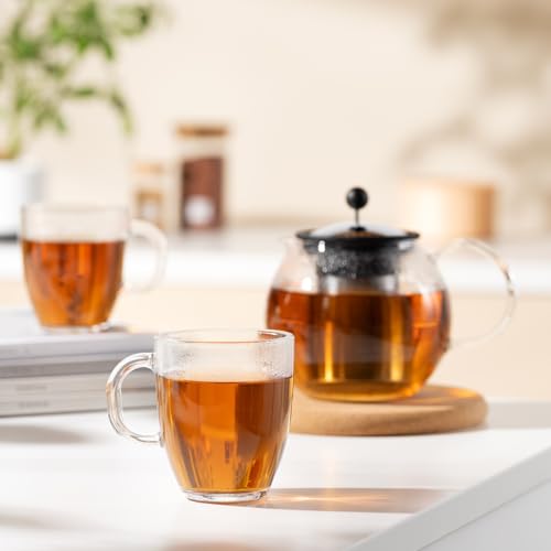 Bodum 12oz Bistro Glass Coffee Mug Set of 2 - Tempered, Clear, Dishwasher Safe