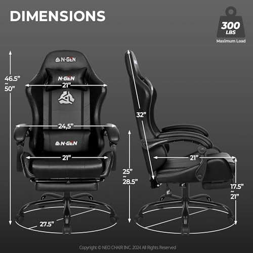Ergonomic High-Back Gaming Desk Chair with Footrest & Lumbar Support