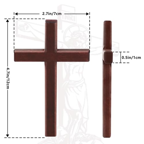 4.7-Inch Handheld Wooden Prayer Cross for Wall, Desk, or Comfort Holding