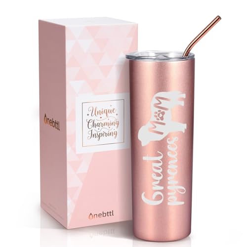 Great Pyrenees Mom 20 oz Stainless Steel Insulated Tumbler — Rose Gold Gift