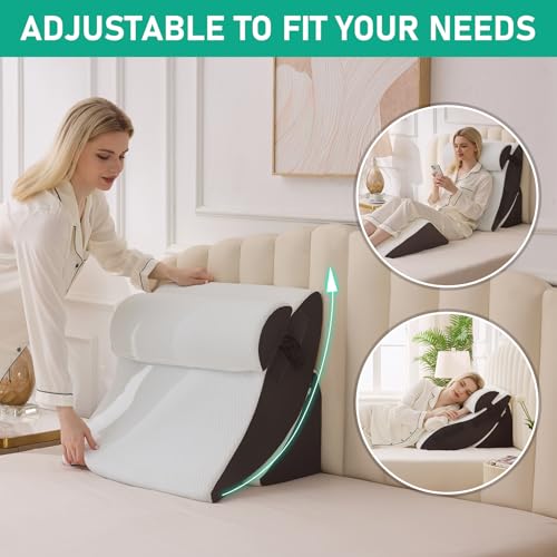 4-Piece Adjustable Wedge Pillow Set for Pain Relief & Recovery