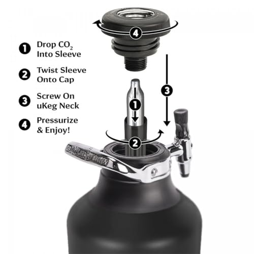 128 oz Carbonated Beer Growler and Craft Beverage Dispenser - Tungsten