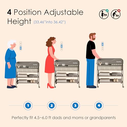 Portable Foldable Baby Changing Table with Storage and Waterproof Pad