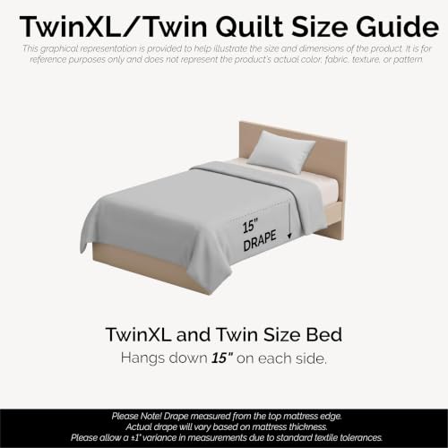 Taupe Oversized Twin Quilt Set with Pillow Sham | Fits Twin & XL Beds