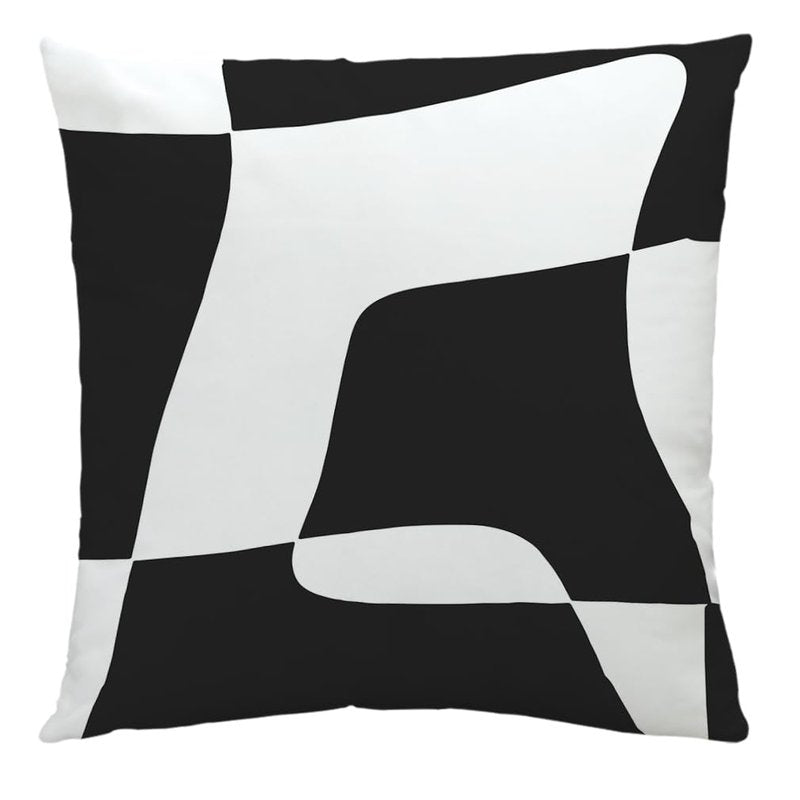 HYZUIMEI Black and White Pillow Cases Geometric Abstract Neutral Art Throw Pillow Cover 18 X 18 Inch -Set of 4，Modern Boho Decorative Cushion Cover,Bedroom Bed Outdoor Car Couch Sofa
