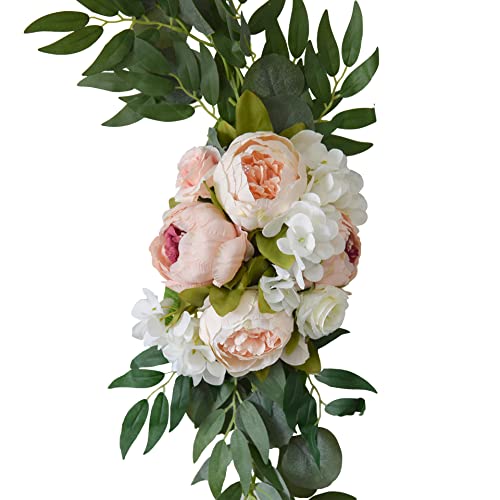 Artificial Peony Flower Swags for Wedding Arch and Welcome Sign, 2-Piece Set