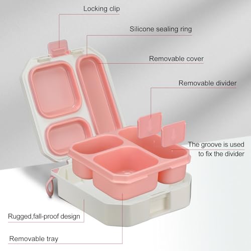 Kids Bento Lunch Box Set with Insulated Bag & 12oz Hot Food Thermos Jar