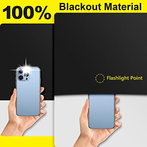 100% Blackout Curtains, 57" x 118" Portable Window Cover - No Drill