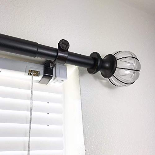 No-Drill Curtain Rod Bracket for 1-Inch Mini Blind Head Rails (Satin Nickel)