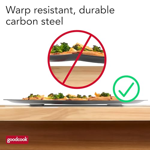 Perforated Nonstick Carbon Steel Pizza Pan with Cutting Guides, 15.75-Inch