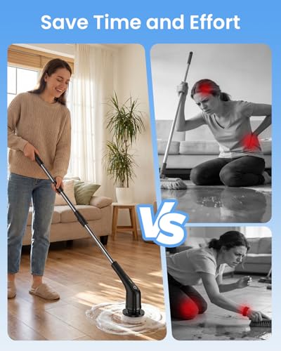 Electric Spin Scrubber Cordless Cleaning Brush with 8 Replaceable Heads