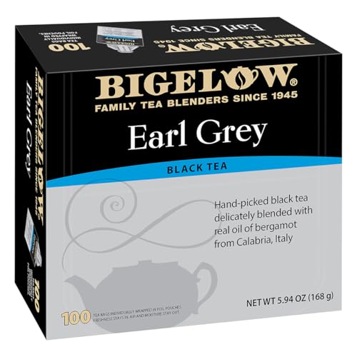 Earl Grey Caffeinated Black Tea Bags - Individually Wrapped (100 Count)