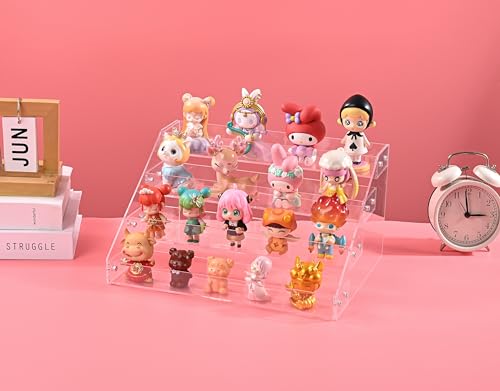12-Inch 4-Tier Acrylic Display Riser Shelf for Collectibles and Cosmetics