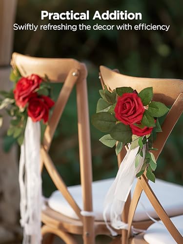 50 Pcs Dark Red Artificial Foam Roses with Adjustable Stems