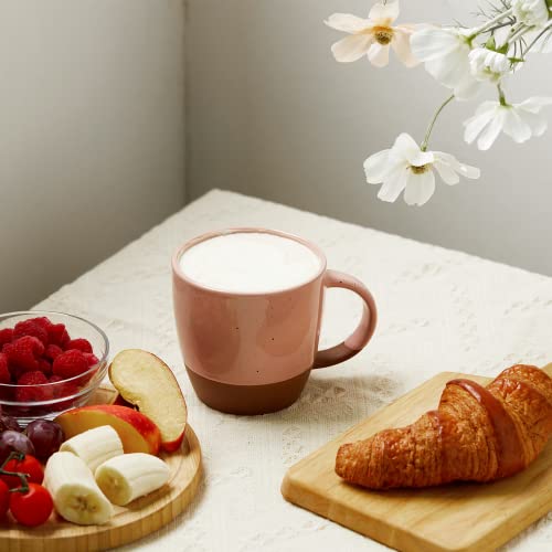 Morandi Assorted Neutrals Ceramic Coffee Mug Set of 6, 18 oz Large Latte Cups with Handle, Microwave Safe, Modern Kitchen Drinkware
