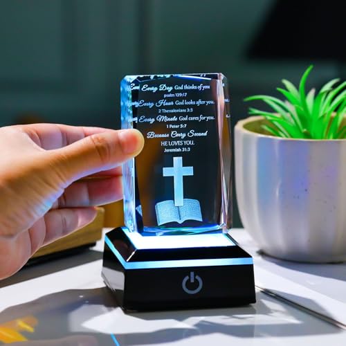 Movdyka 3D Crystal Christian Gifts for Women Men Inspirational Bible Verse - Bible Verse (Every Day)