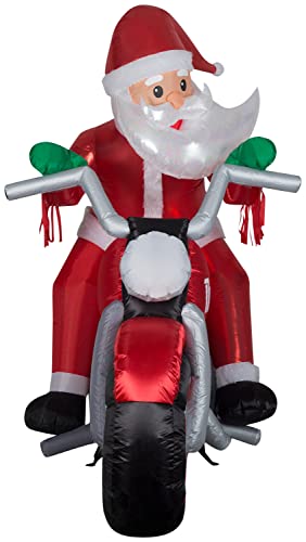 Gemmy 5.5 ft Christmas Airblown Luxe Santa on Motorcycle Inflatable