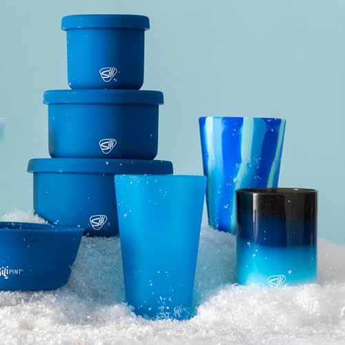 Silipint Arctic Sky 1.5oz Silicone Shot Glasses - Pack of 2, Unbreakable, BPA-Free, Dishwasher & Freezer Safe Drink Cups