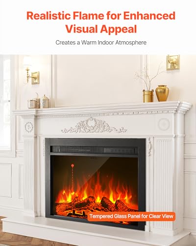40 Inch Electric Fireplace Insert Recessed Wall Mounted Heater