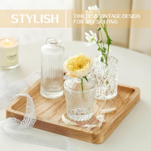 Clear Glass Bud Vase Set of 32 - Vintage Etched Table Centerpieces