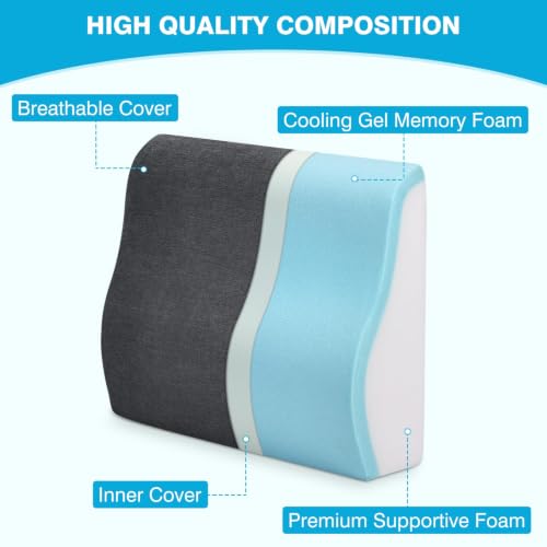 Dual Layer Lumbar Support Pillow for Recliner - Gel Memory Foam