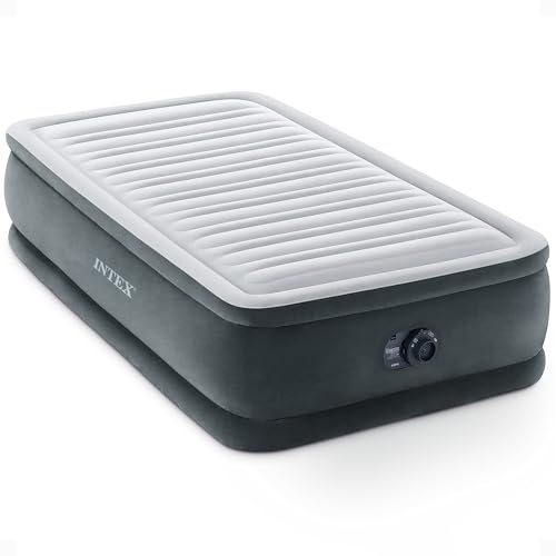 Intex Dura-Beam Deluxe Twin Air Mattress 18 Inch with Built-in Pump