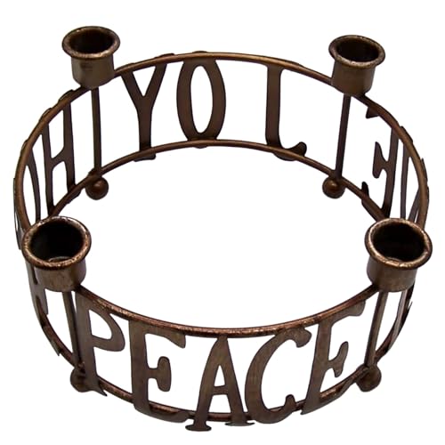 Needzo Christmas Advent Candleholder - Religious Holiday Home Decor, Metal, 8 Inches