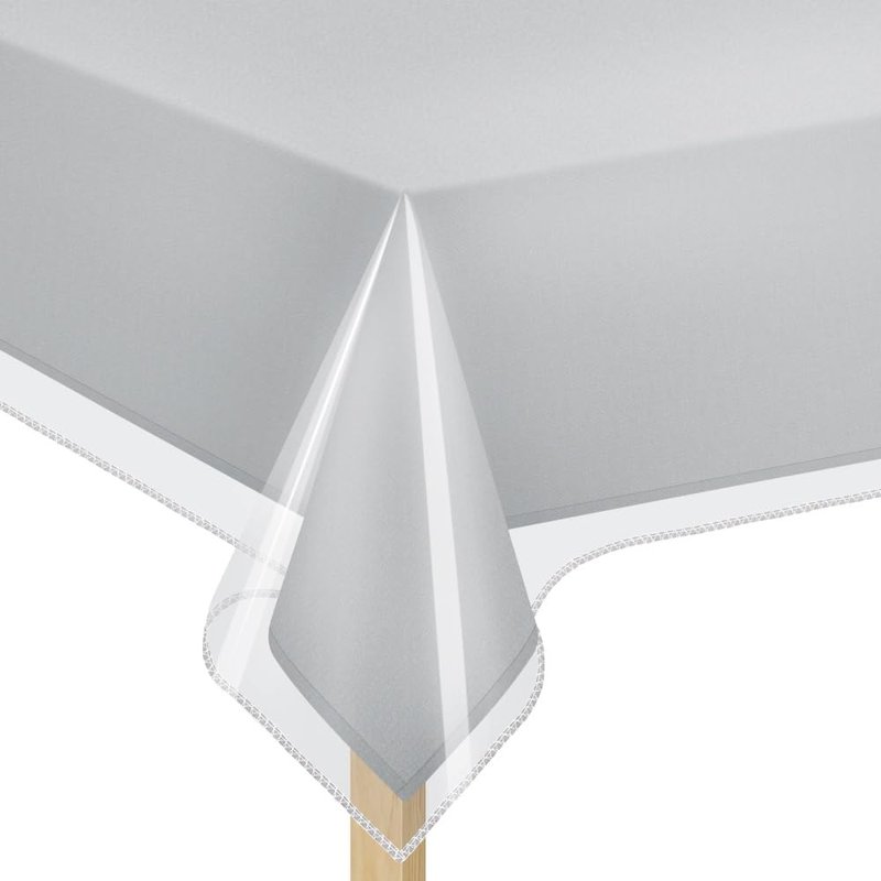 Elaine Karen Clear Plastic Table Cover Protector 100% Waterproof Table Protector Crystal Clear Plastic Tablecloth Cover for Dining Table Heavy Duty Vinyl, 70" Round