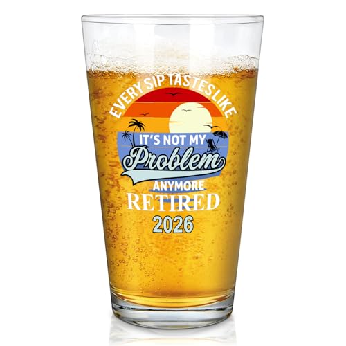 Retired 2026 Beer Glass - Funny Retirement Gift for Men