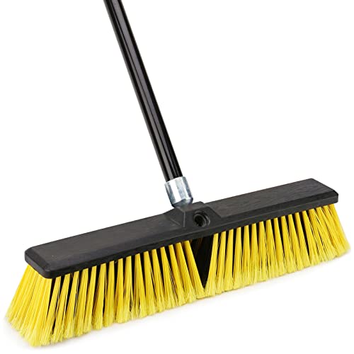 KeFanta 18 Inches Push Broom Outdoor- Heavy Duty with 63" Long Handle