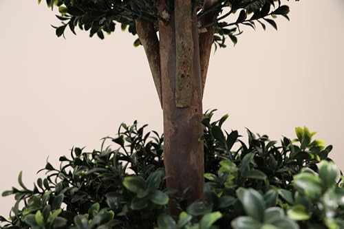 35-Inch Artificial Double Ball Boxwood Topiary Trees, 2-Pack UV Resistant