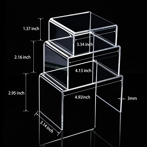 Clear Acrylic Display Risers, 6-Piece Set for Jewelry, Cupcakes & Desserts