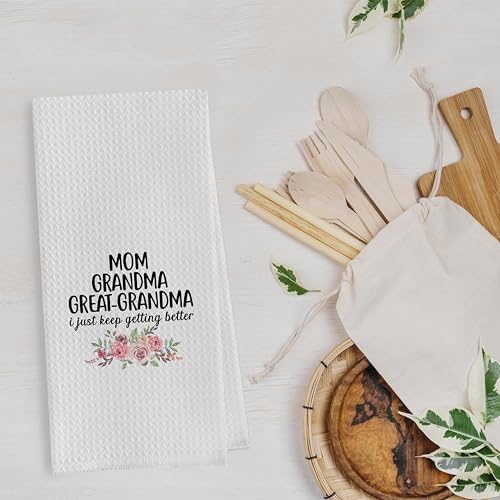 Geqtt Grandma3 Great Grandma Dish Towels 16x24 Waffle Weave Kitchen Hand Towels