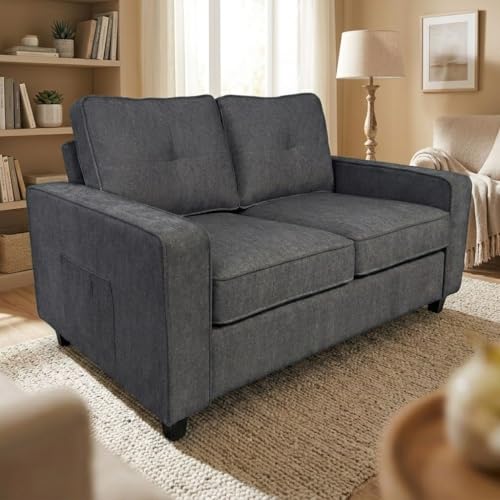 54-Inch Chenille Loveseat, Compact Two-Seater Sofa for Small Spaces