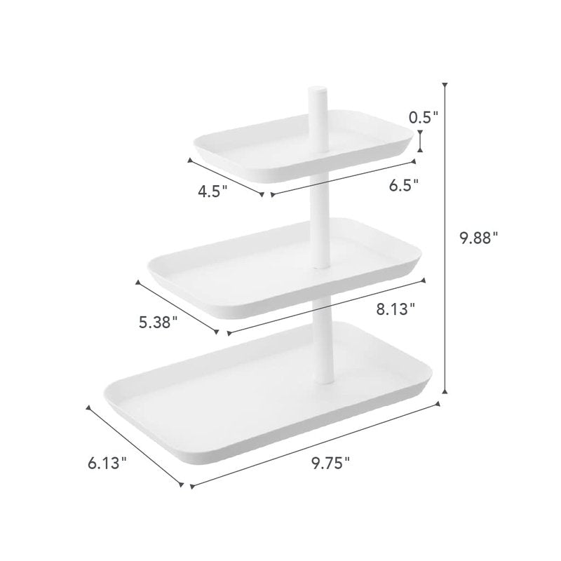 Yamazaki Home Tower 3-Tier Serving Stand - Appetizer Tray Organizer for Party Or Kitchen - Steel