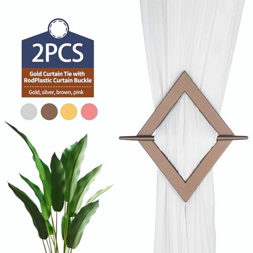 Decorative Floral Curtain Tiebacks, Silver Metal Holdbacks, 2 Pack