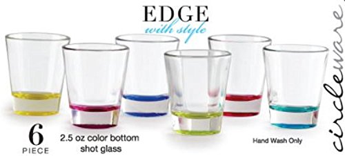 Circleware Edge Heavy Base Shot Glasses 1.5 oz Multicolor Set
