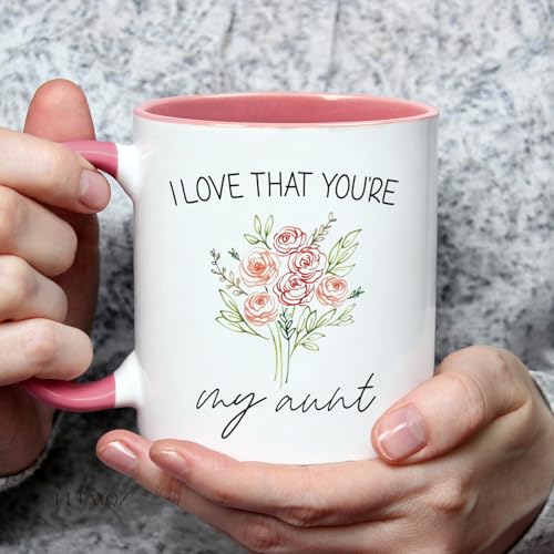 Personalized Aunt Coffee Mug Gift - I Love That You're My Aunt 11oz Ceramic Cup
