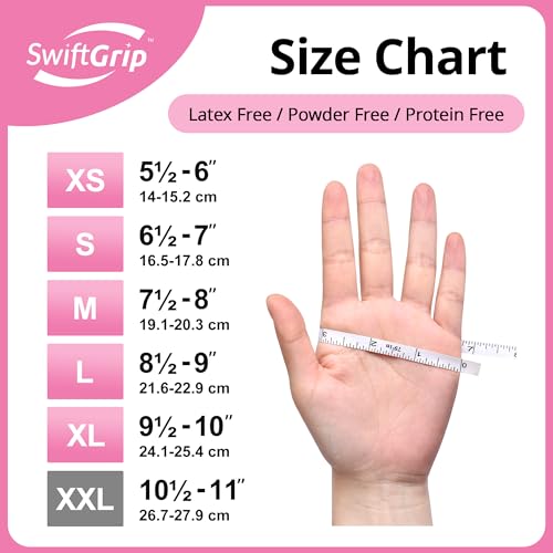 SwiftGrip Pink Nitrile Gloves 3-Mil Small Disposable 100-Ct Box