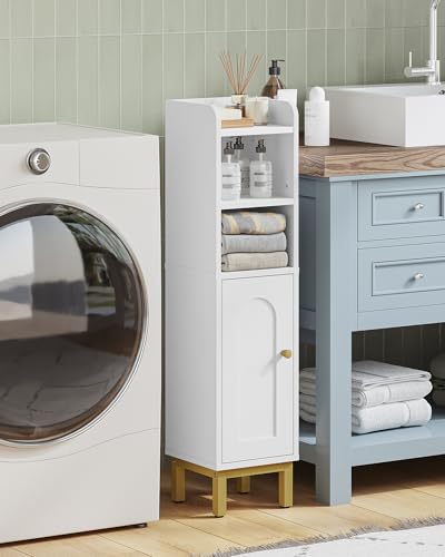 Narrow Bathroom Storage Cabinet with Adjustable Shelf, 33-Inch Tall